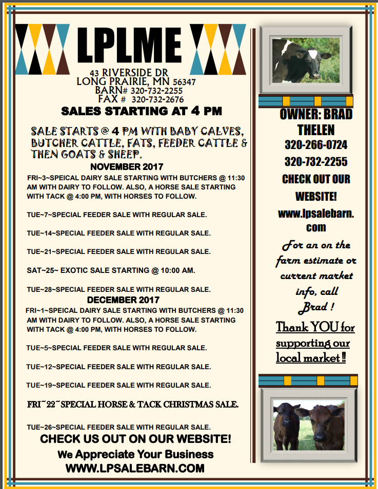 Long Prairie Livestock Exchange Buy, Sell, Consign